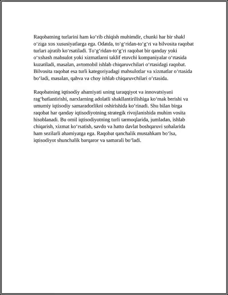 RAQOBATNING MOHIYATI, SHAKLLARI VA RAQOBATLASHISH USULLARI 4