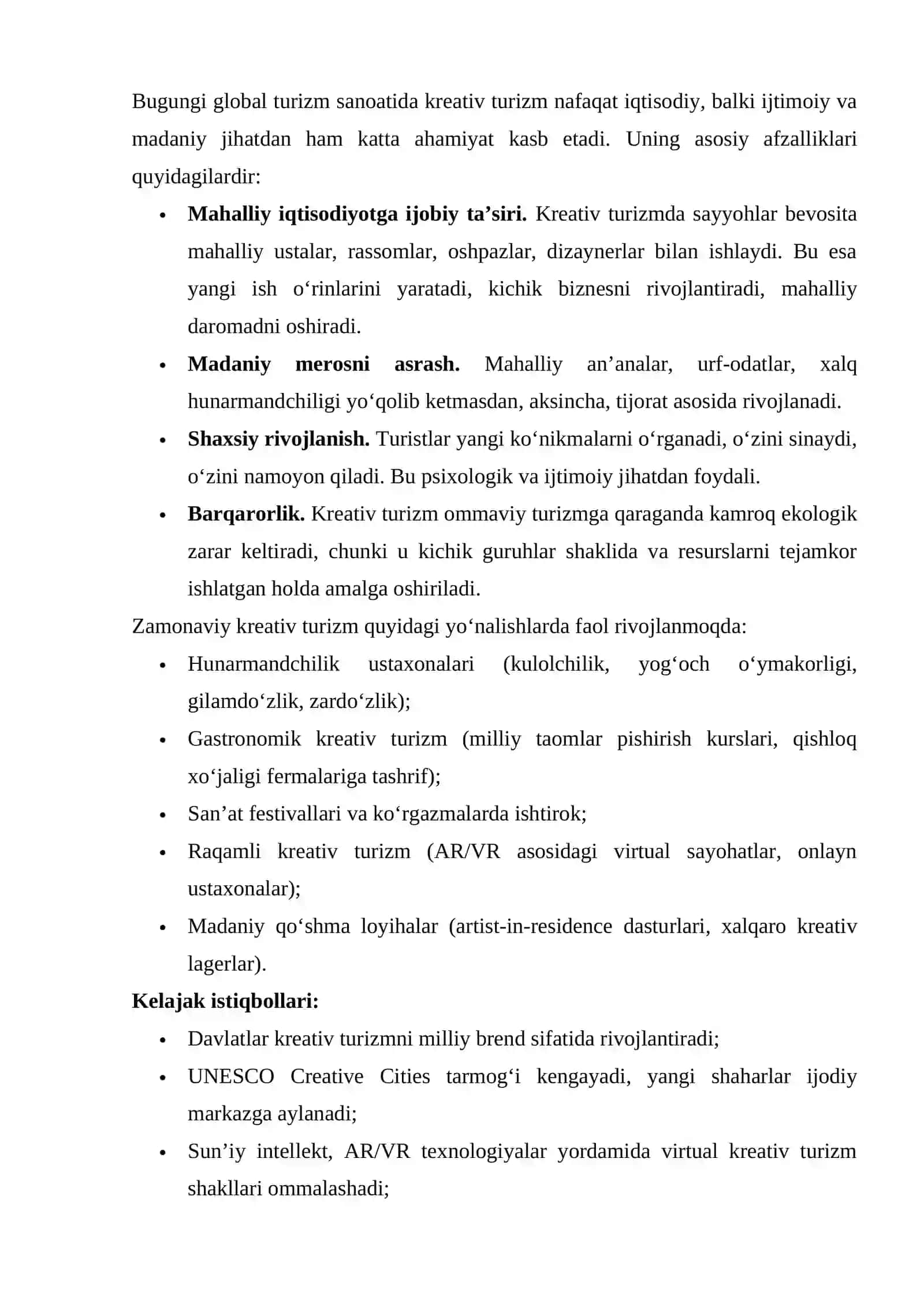 KREATIV TURIZM TUSHUNCHASI VA RIVOJLANISH TARIXI 4