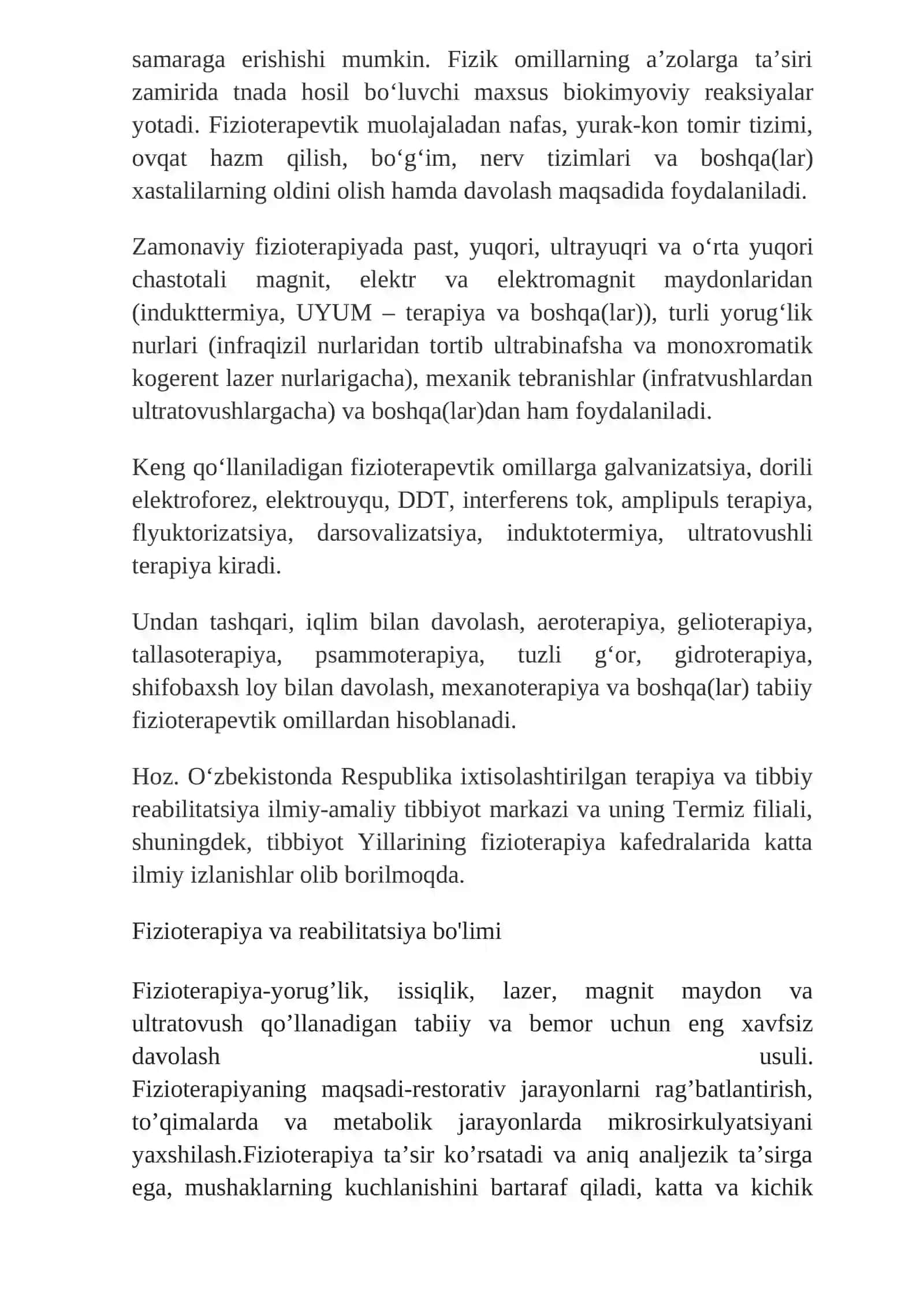 Fizioterapiya bo'limida massaj xonasining tuzulishi 4