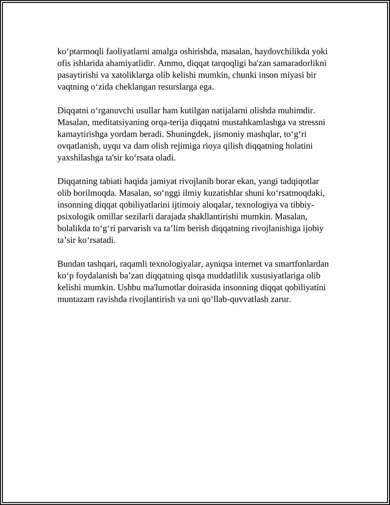 DIQQAT TURLARI VA HUSUSIYATLARI 4