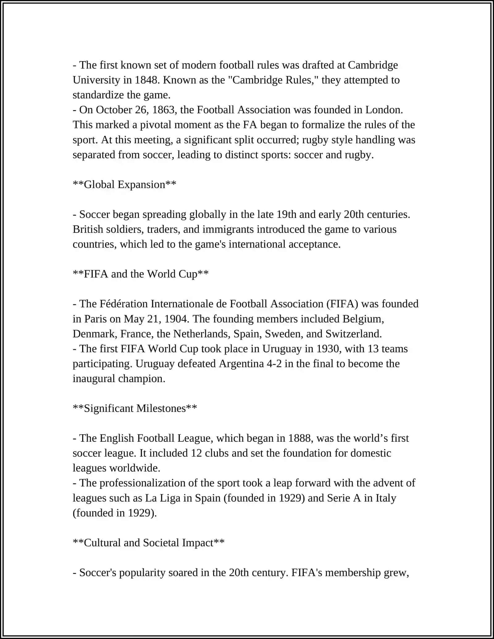 History of Soccer (Football) 4
