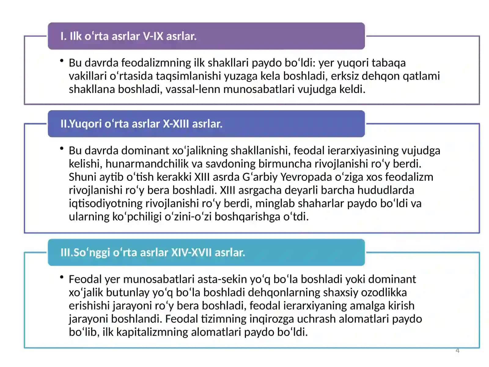 O‘RTA ASRLARDA YEVROPANING IQTISODIY RIVOJLANISHI 4