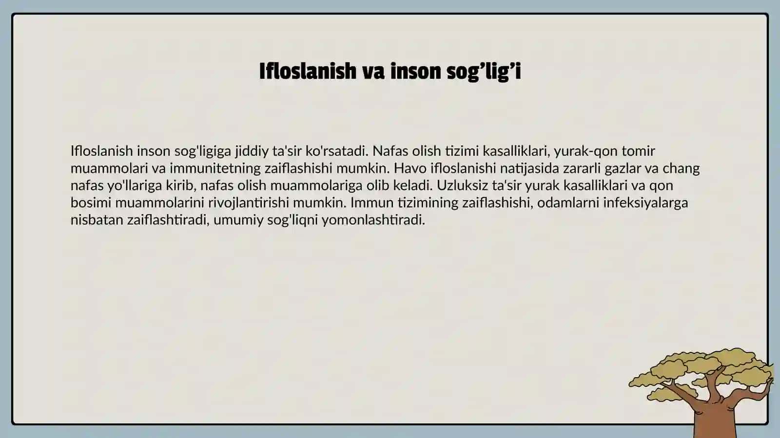 Atmosfera ifloslanishining inson sog'ligiga ta'siri 4
