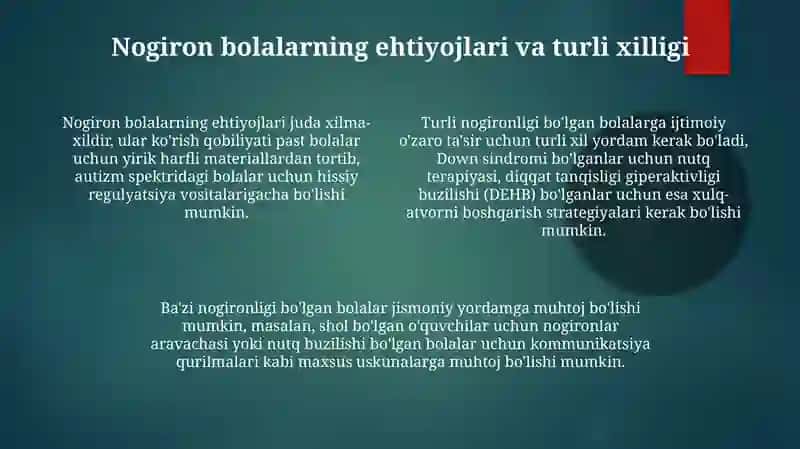 Inklyuziv ta'lim - Asosiy tushunchalar va tamoyillar 4