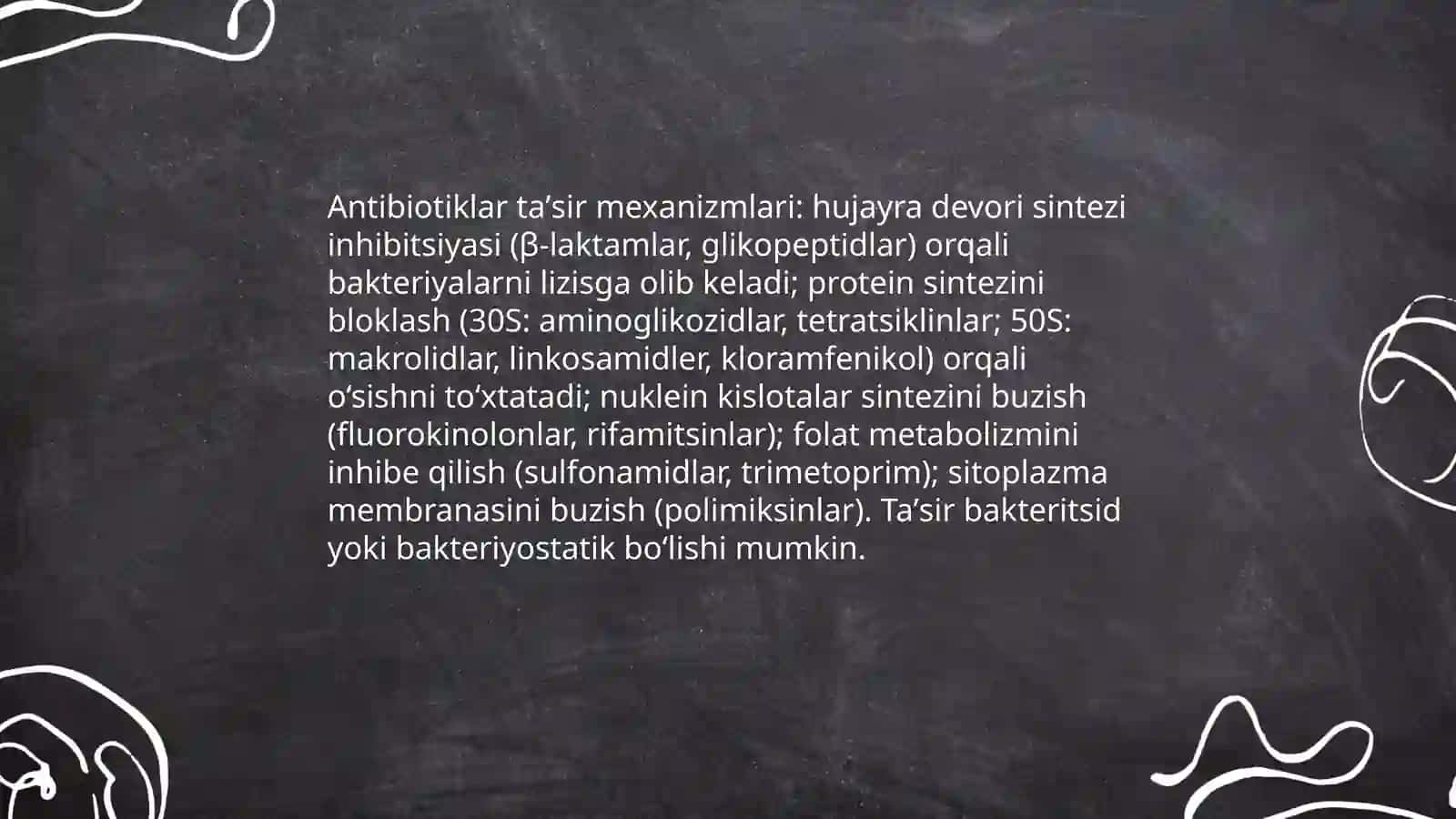 Kimyoterapiya va Antibiotiklar tasnifi 4