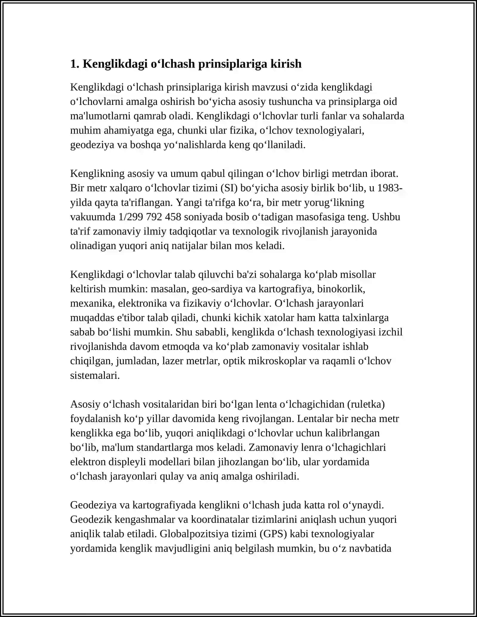 Keng Adirlikdagi O'lchash Natijalarini Baxolash 4