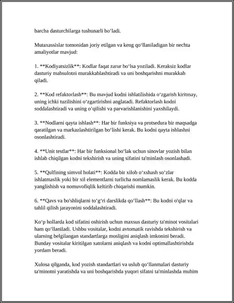 Kod Sifatini Oshirish Usullari 4