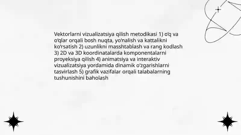 Vektor miqdorlarini o‘rganish metodikasi 4