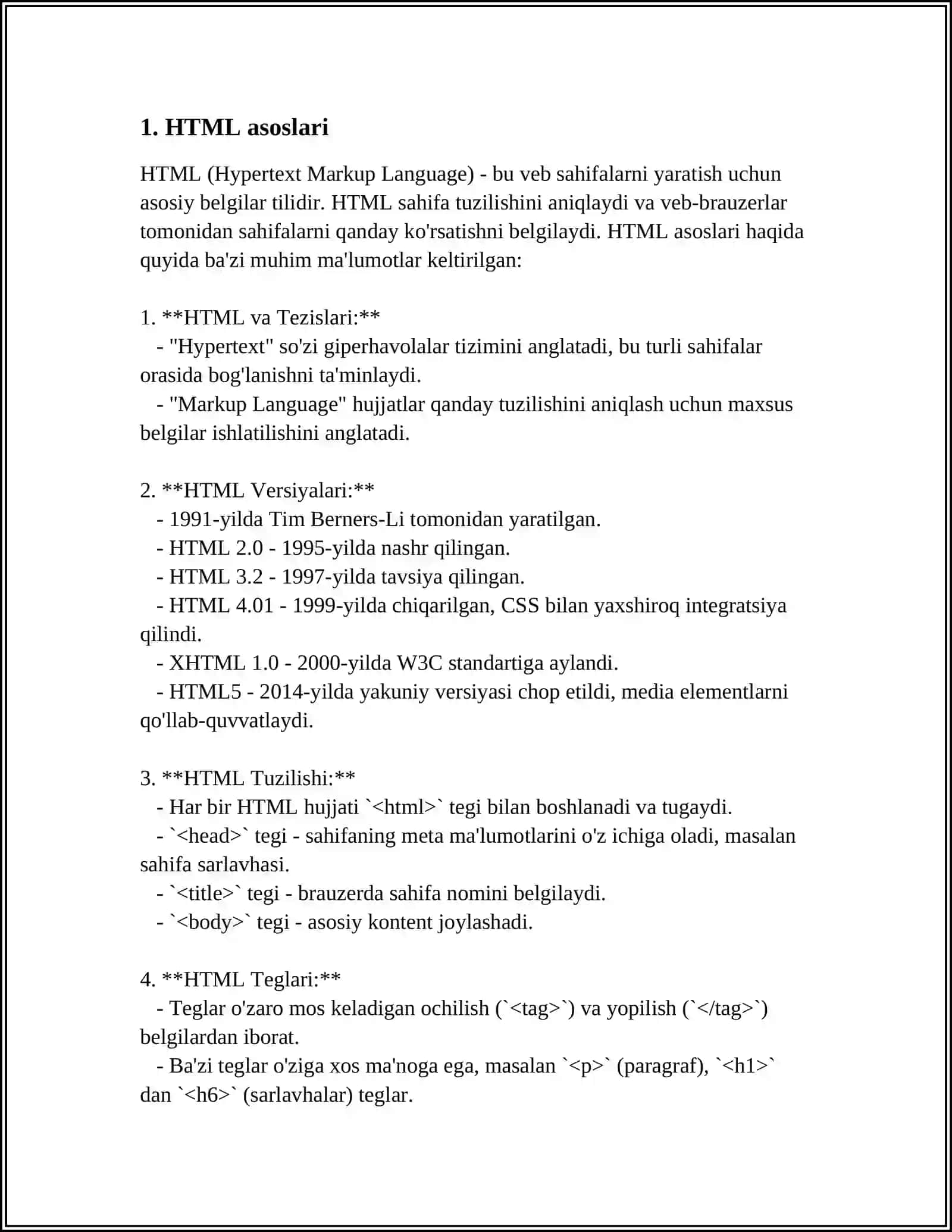 HTML CSS VA JAVA SCRIPT DAN FOYDALANIB KUN XABARLARI WEB SAYTINI YARATISH 4