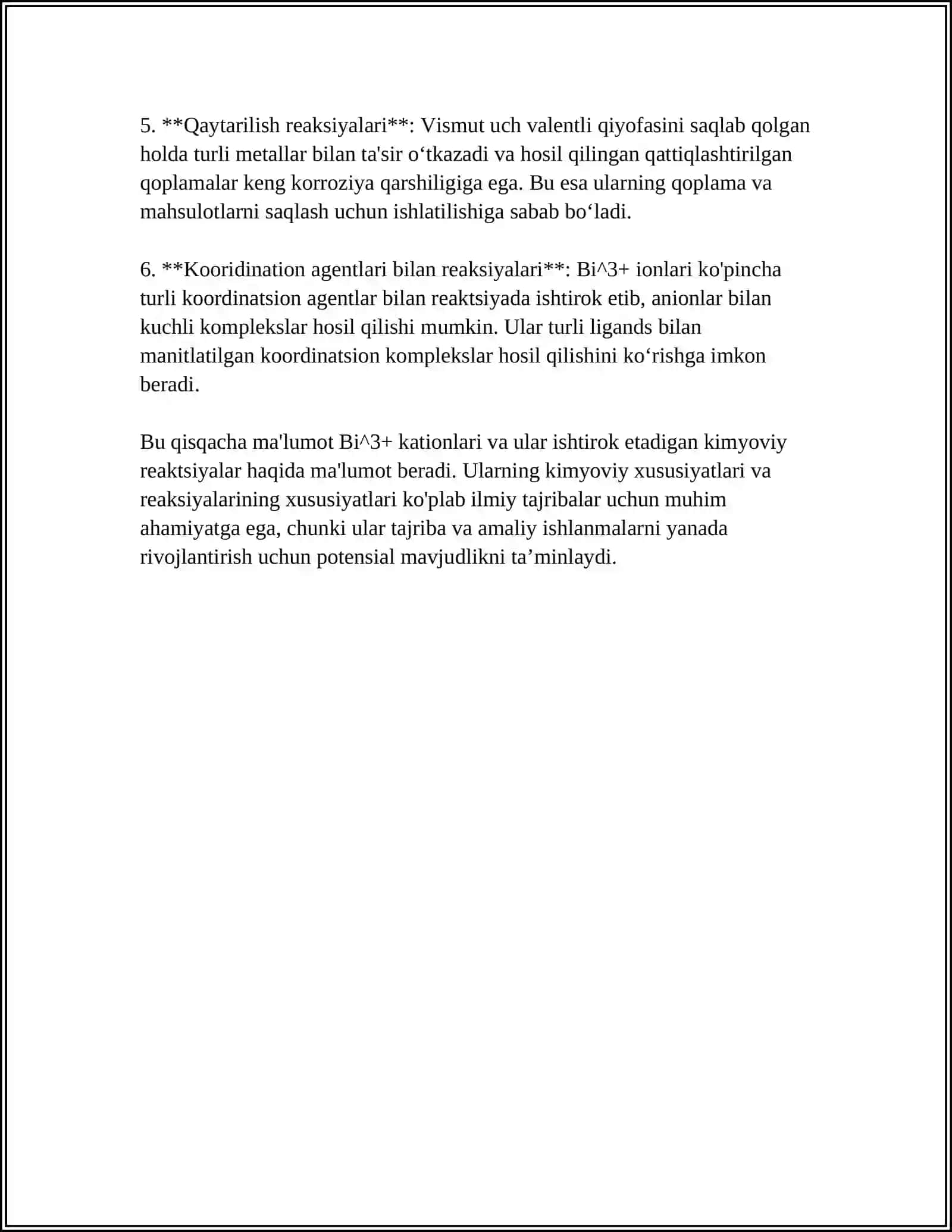BI+3, MN+2, HG+2 KATIONLARINI TIZIMLI TAHLIL CHIZMASINI TUZISH VA ANALITIK REAKSIYALARI 4