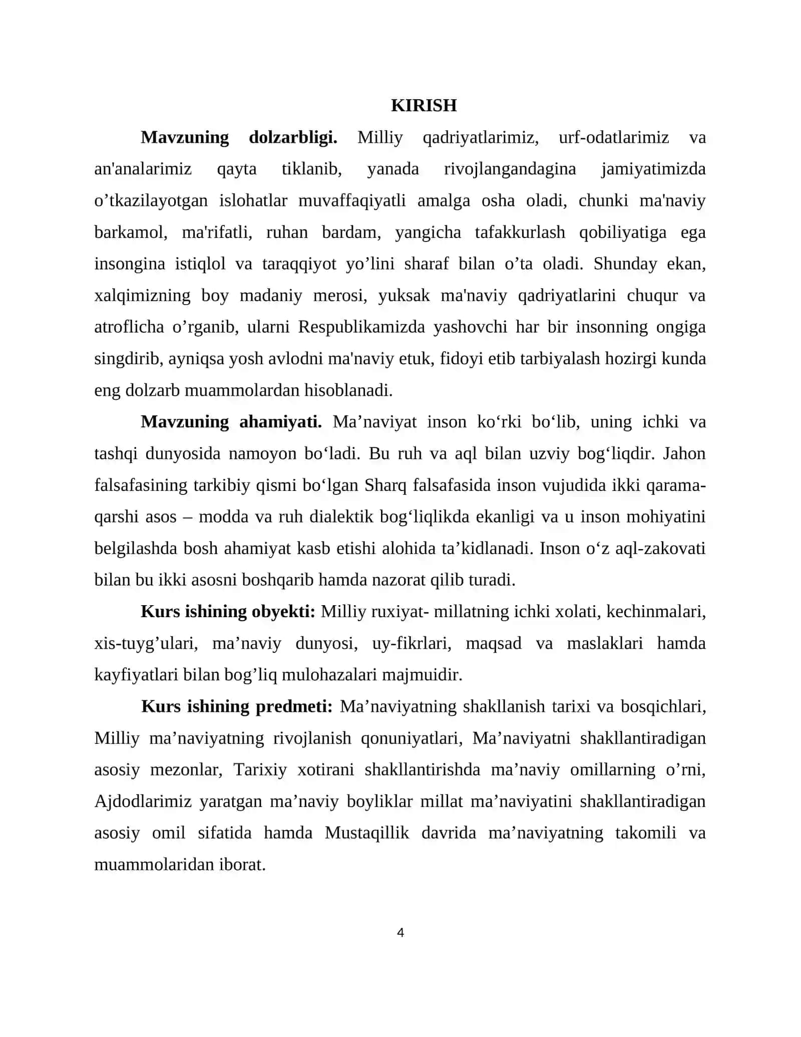 Tarixiy xotirani shakllantirishda manaviyatning o'rni 4