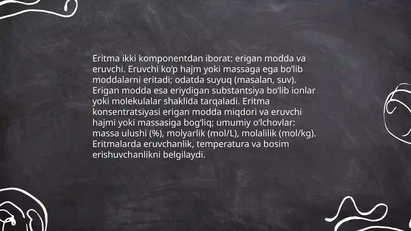 Eritmalar tushunchasi va asosiy xususiyatlari 4