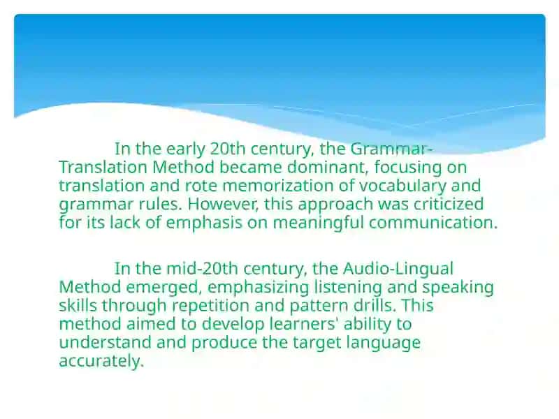 The history of teaching/learning English as a foreign language at the early ages 4