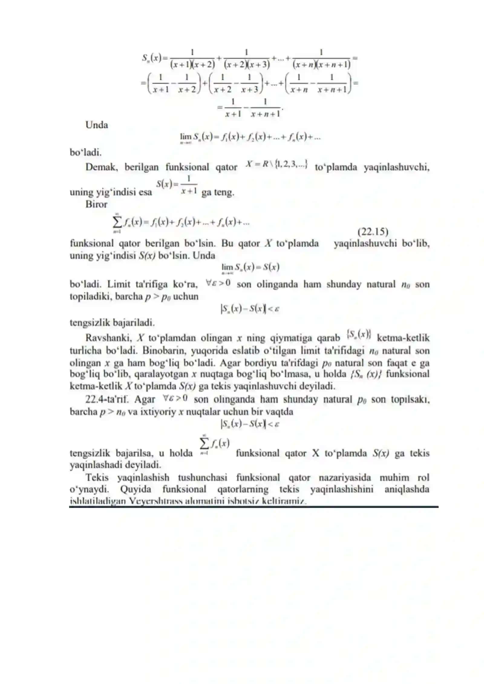 Funksional qatorlar. Darajali qatorlar, yaqinlashish radiusi va yaqinlashish sohasi 4