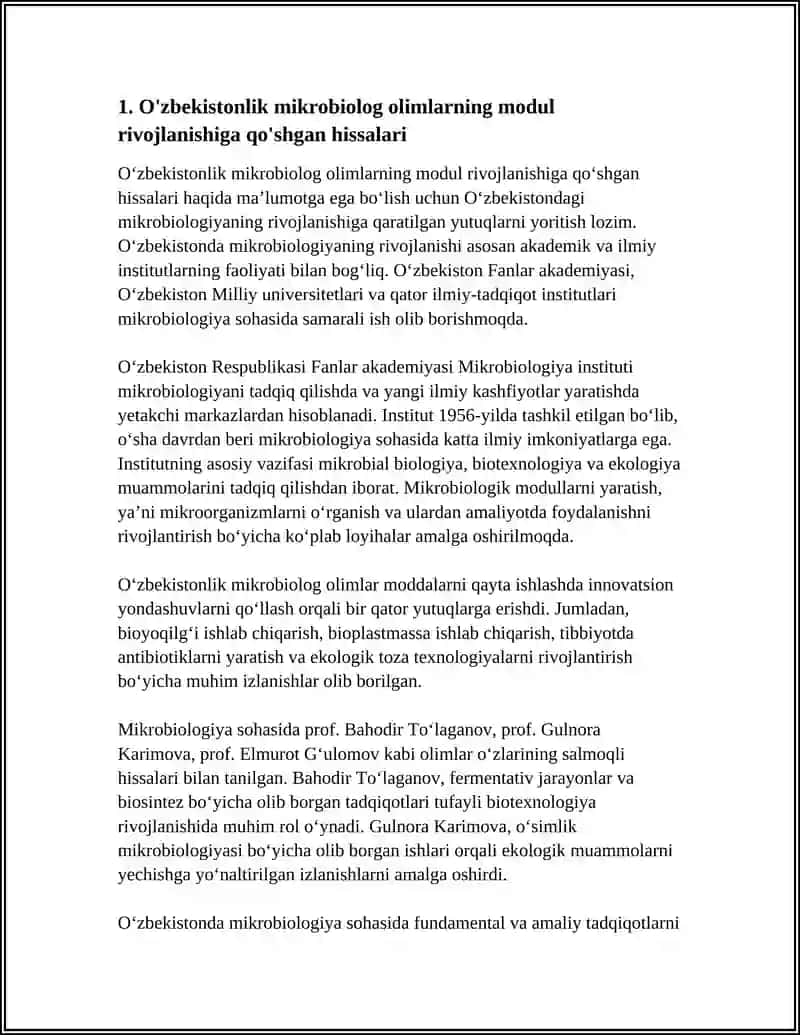 MIKROBIOLOGIYA, VIRUSOLOGIYA, IMMUNOLOGIYA, PARAZITALOGIYA MODULI 4