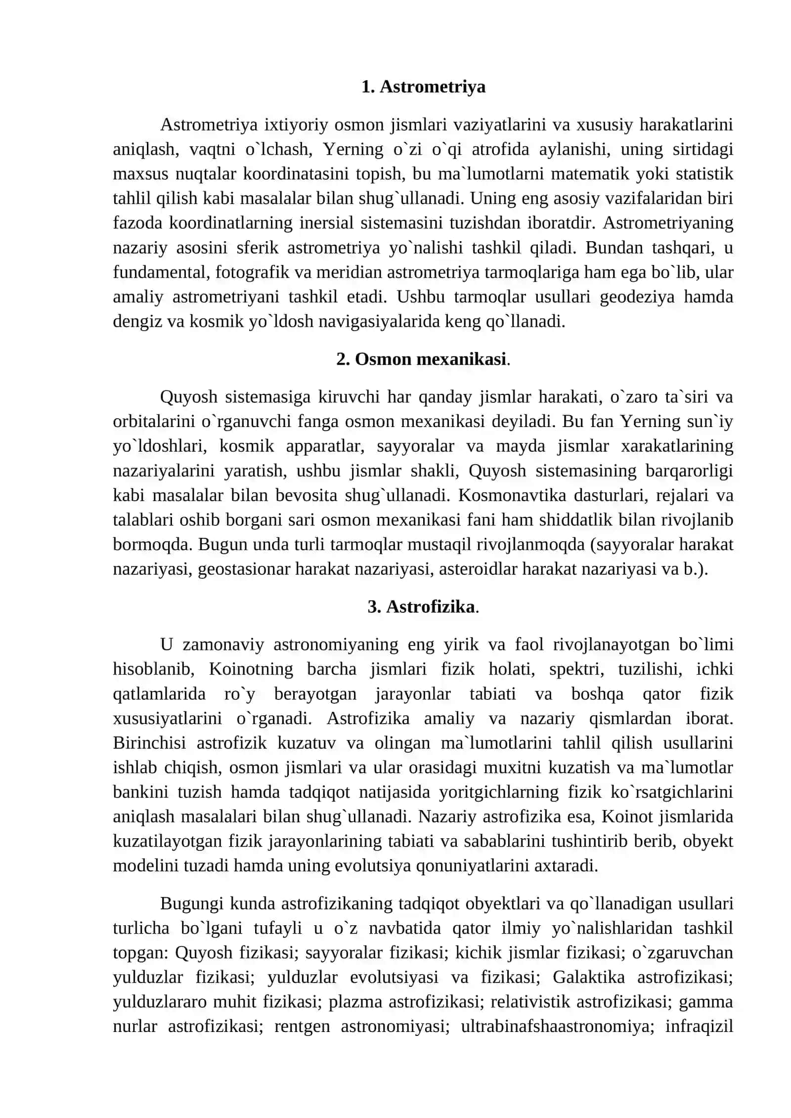 Astronomiya fanining maqsadi – vazifalari, roli va zamonaviy bo’limlari 4