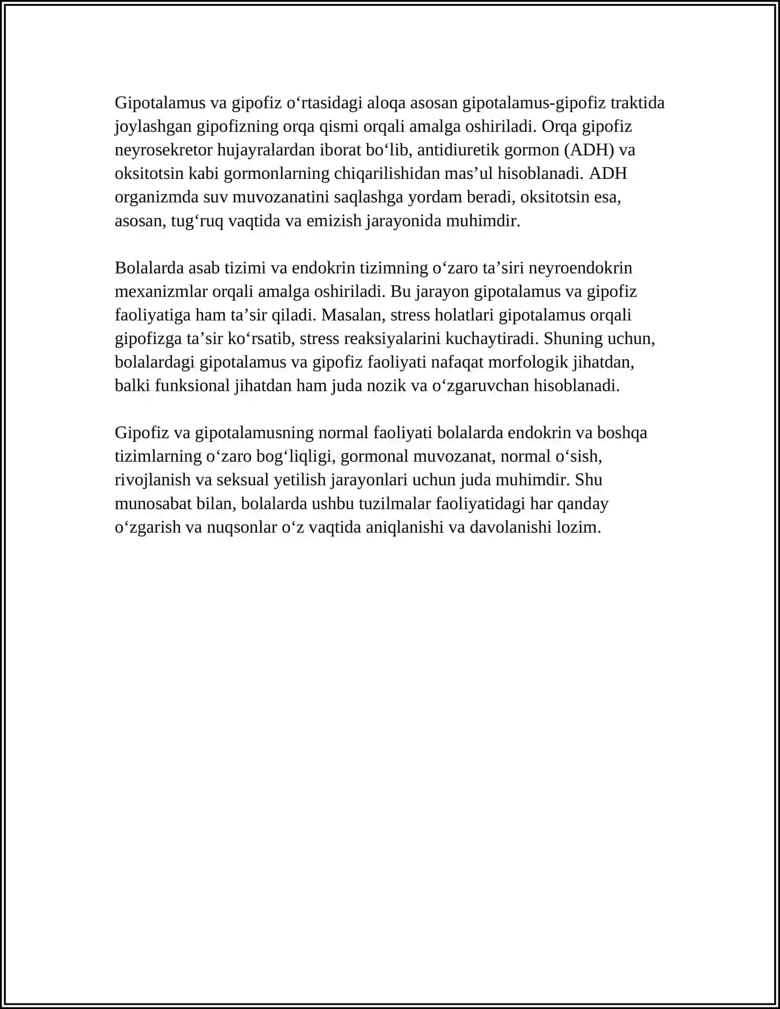 BOLALARDA ENDOKRIN TIZIM A’ZOLARINING ANATOMO-FIZIOLOGIK HUSUSIYATLARI 4