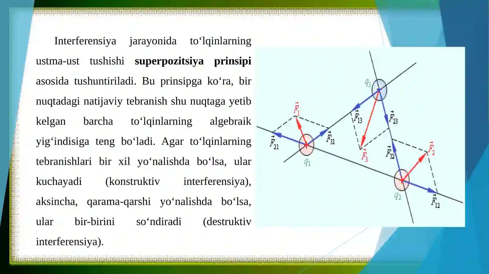 Yorugʻlik interferensiyasini kuzatish usullari (Yorugʻlik interferensiyasi. Yung usuli, Frenel koʻzgulari, Frenel biprizmasi, Maykelson interferometri, boshqa usullar) 4