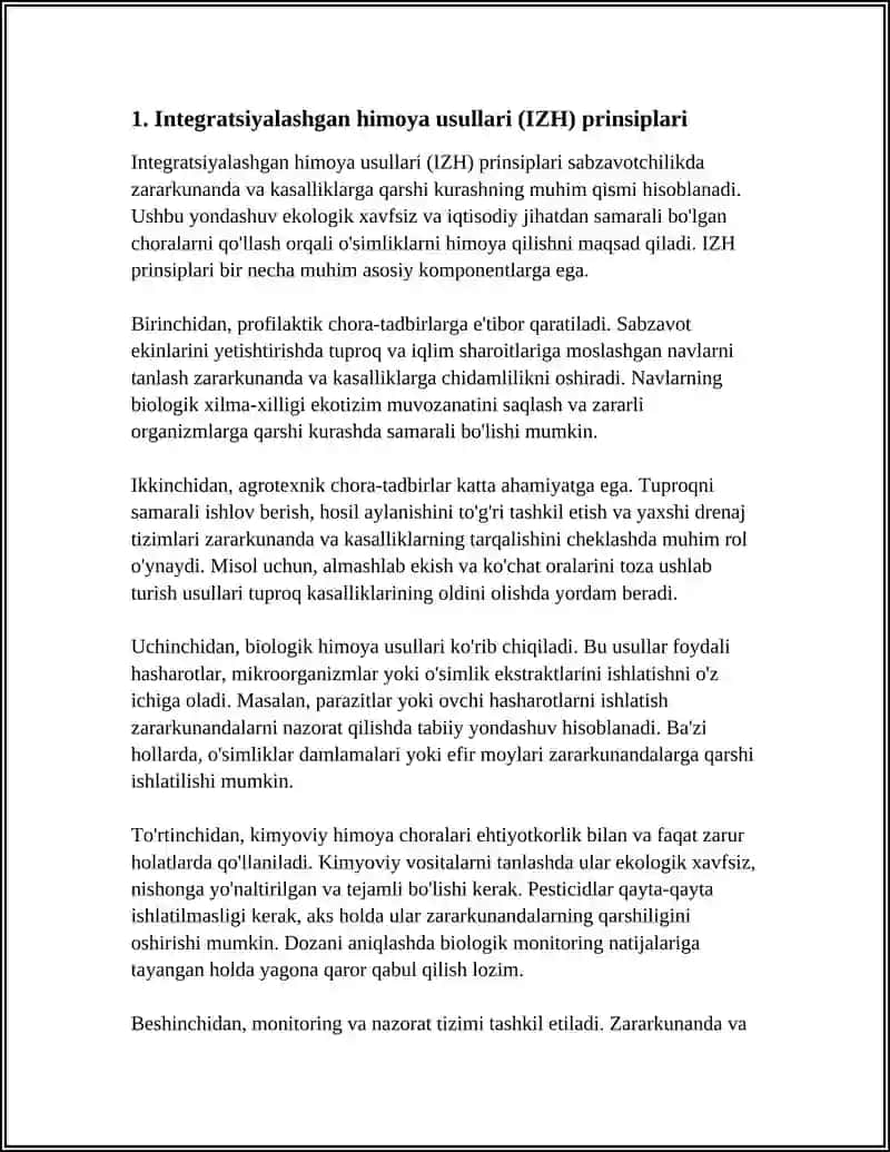 SABZAVOTCHILIKDA INTEGRAL HIMOYA USULLARI: ZARARKUNANDA VA KASALLIKLARGA QARSHI KURASH 4