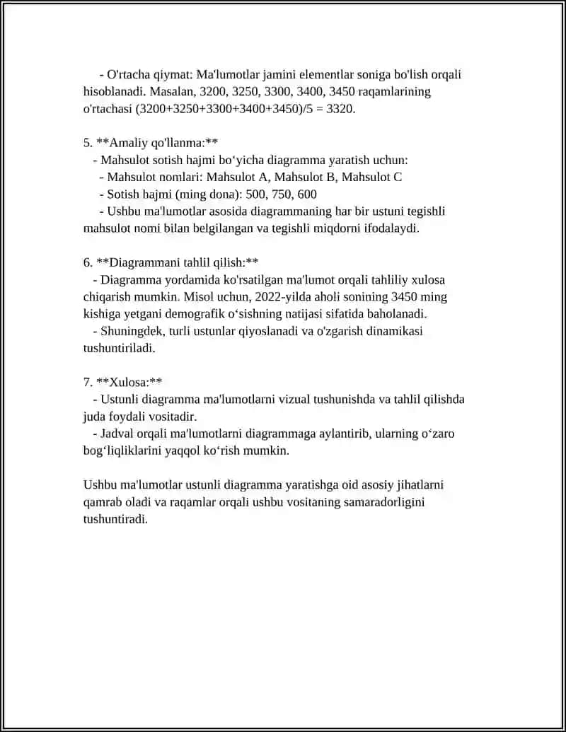 JADVAL ASOSIDA BIROR DIAGRAMMA YARATING 4