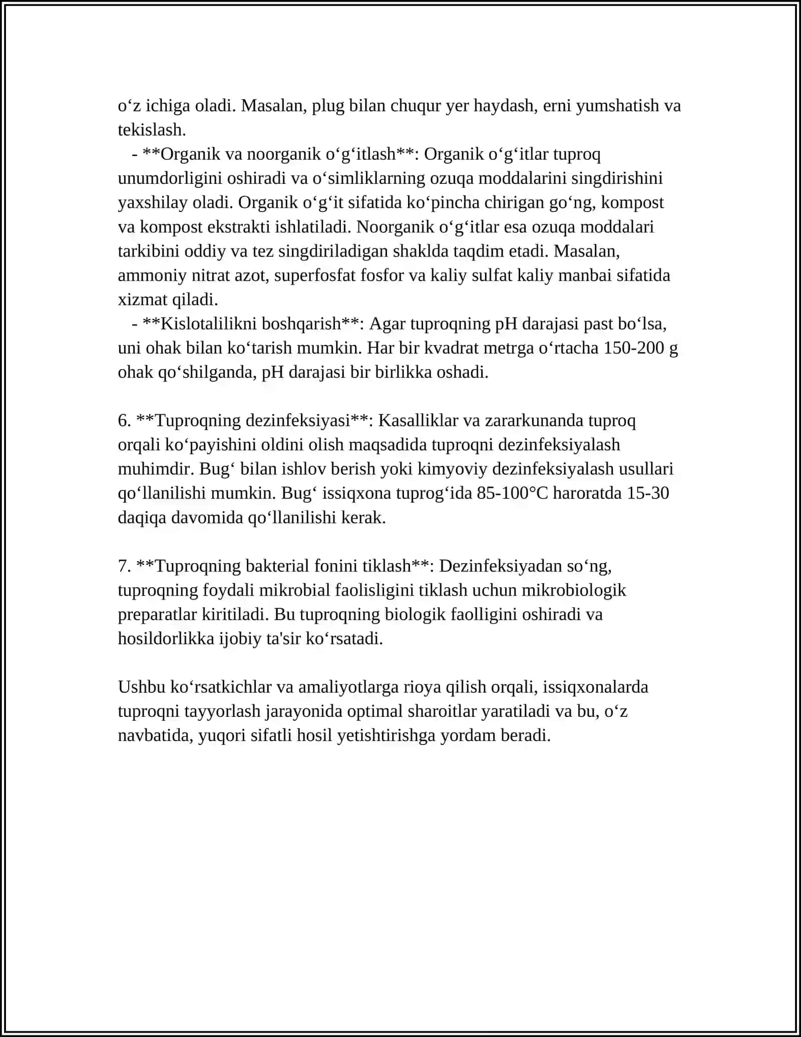 ISSIQXOLARDA VA TOMORQA YERLARDA ISSIQXONALRDA TURLI EKINLARNI YETISHTIRISH TEXNOLOGIYASI 4