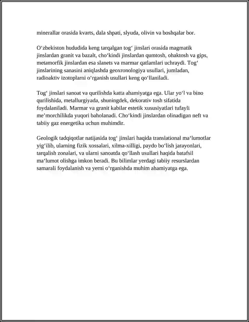TOGʻ JINSLARINING TURLAR 4
