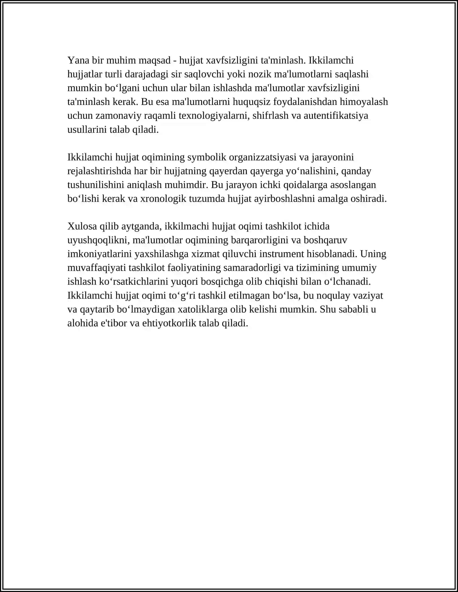 IKKILAMCHI HUJJAT OQIMINING TASHKILIY TUZILMASI 4