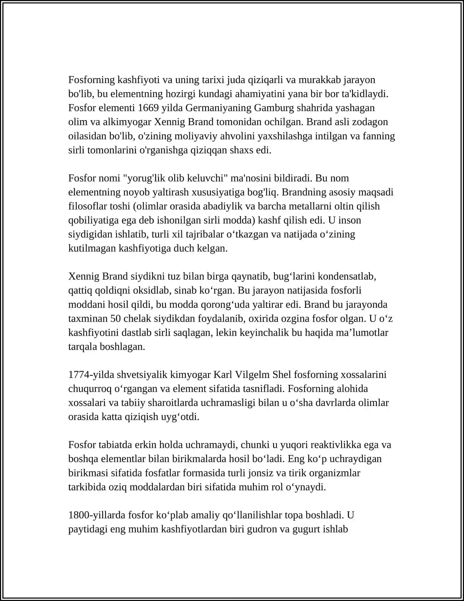 FOSFOR ELEMENTI HAQIDA UMUMIY TUSHUNCHALAR 4