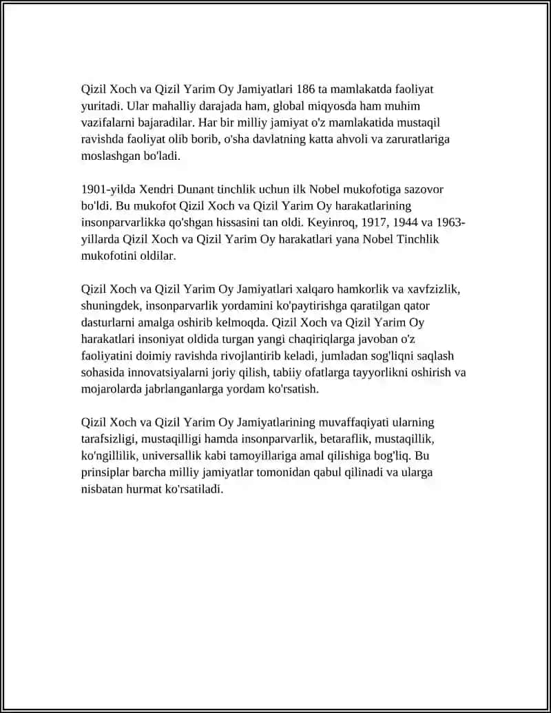 Qizil Xoch va Qizil Yarim Oy Jamiyatining Tarixi 4