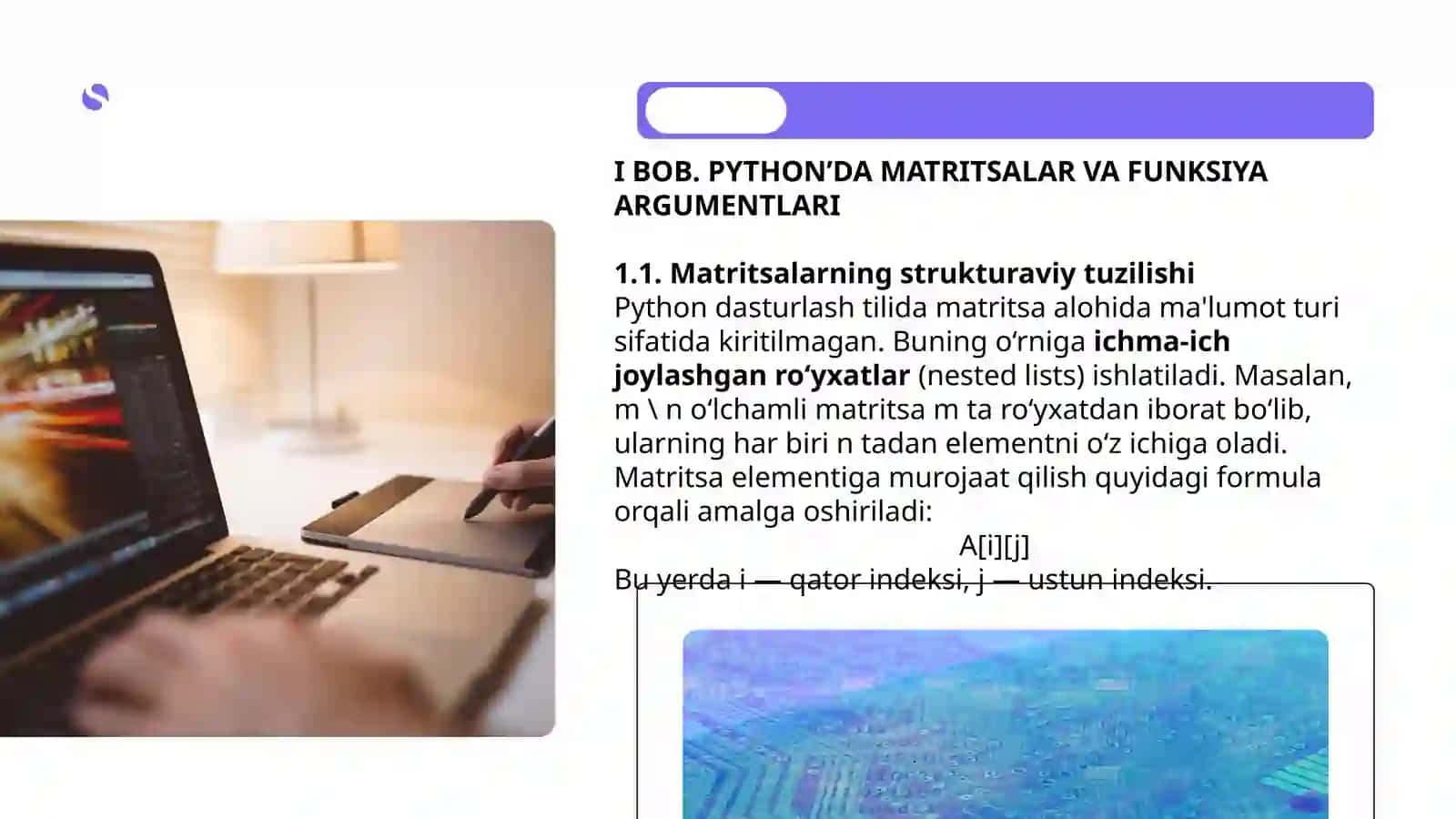Python dasturlash tilida matritsalarni funksiya parametrlari sifatida qo‘llanilishi 4