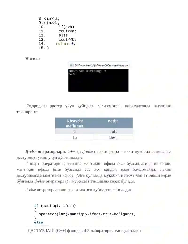 If операторидан фойдаланиб дастур ёзиш 4