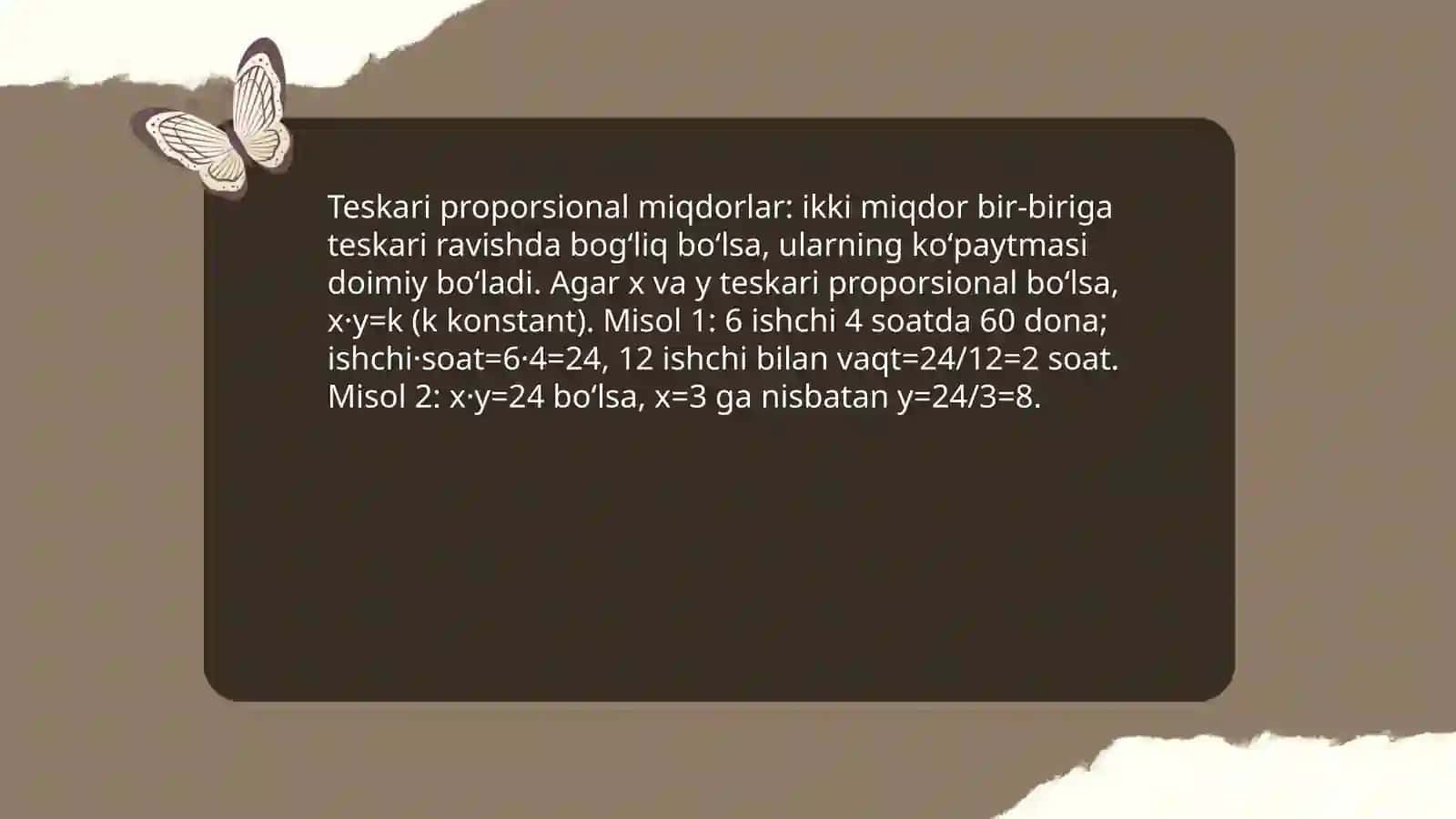 To'g'ri proporsional miqdorlar va teskari proporsional miqdorlarga doir masalalar 4