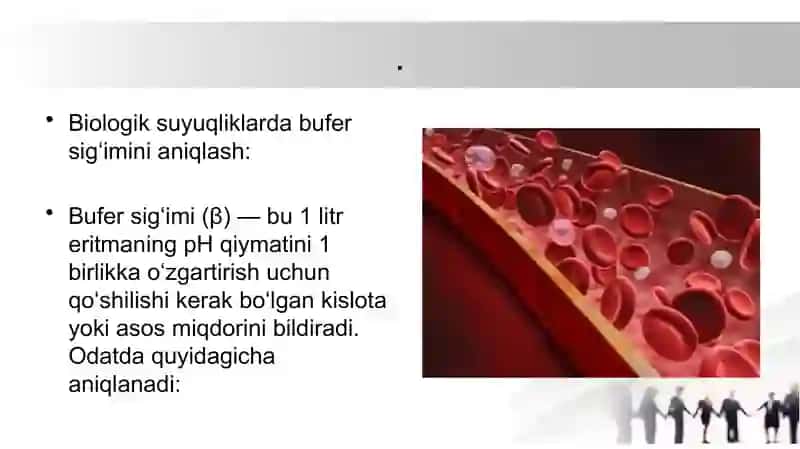 Bufer tizimlar. Klinik izlanishlarda biologik suyukliklarda bufer sig‘imini aniqlash. 4