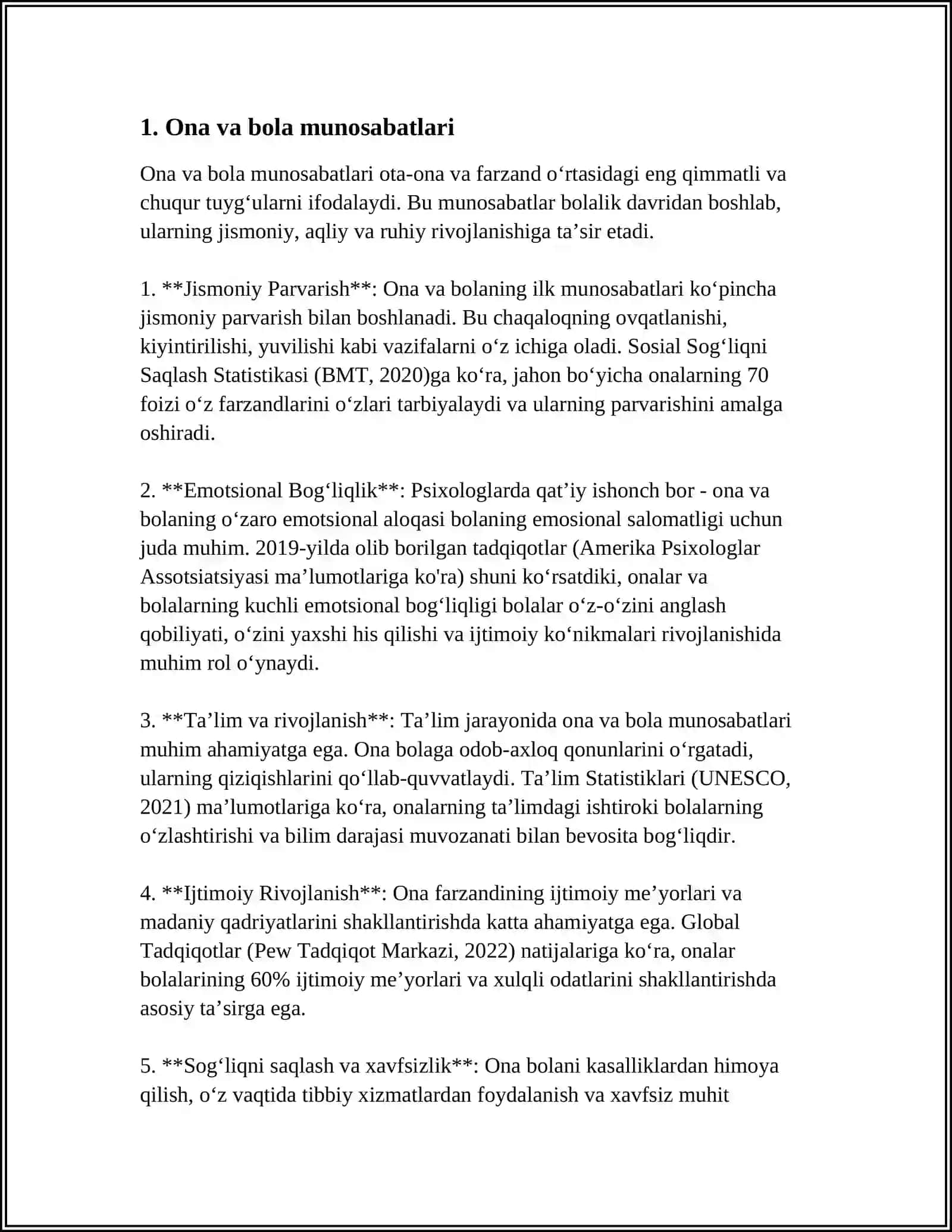 O'TKIR HOSHIMOVNING "DUNYONING ISHLARI" QISSASIDA ONA VA BOLA RUHIYATI 4