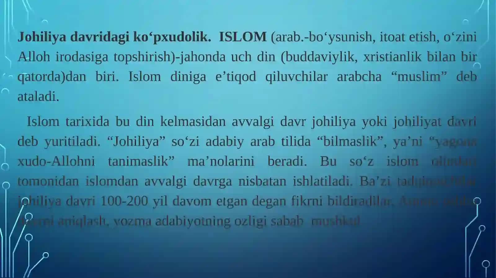 Islom tafakkuri va madaniyatining shakllanish bosqichlari 4