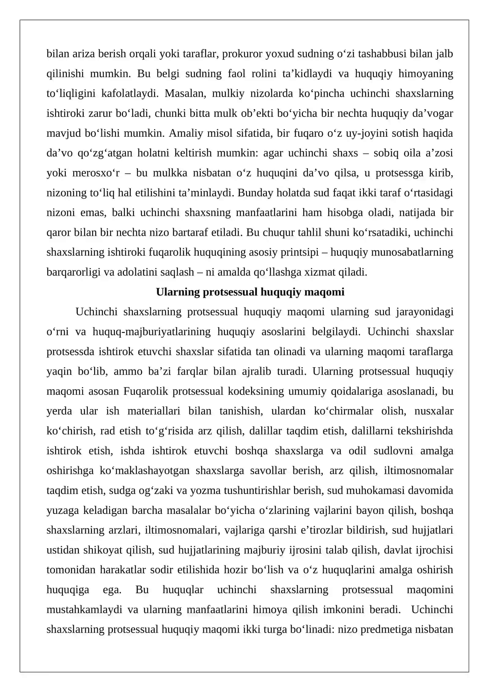 Fuqarolik protsessida uchinchi shaxslarning ishtiroki 4
