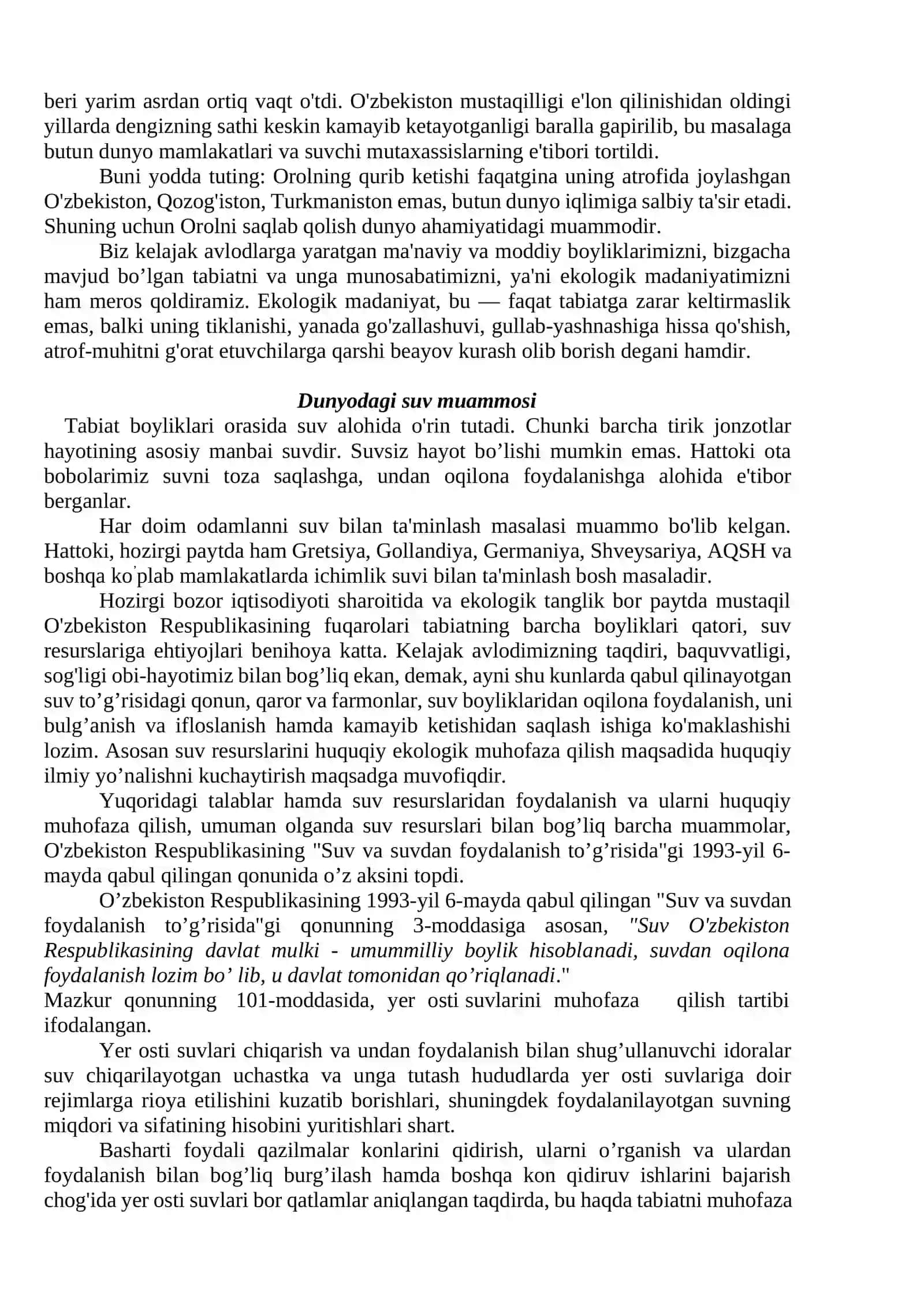 Ekologiya. Ekologik ta’lim tarbiya va ekologik madaniyat 4