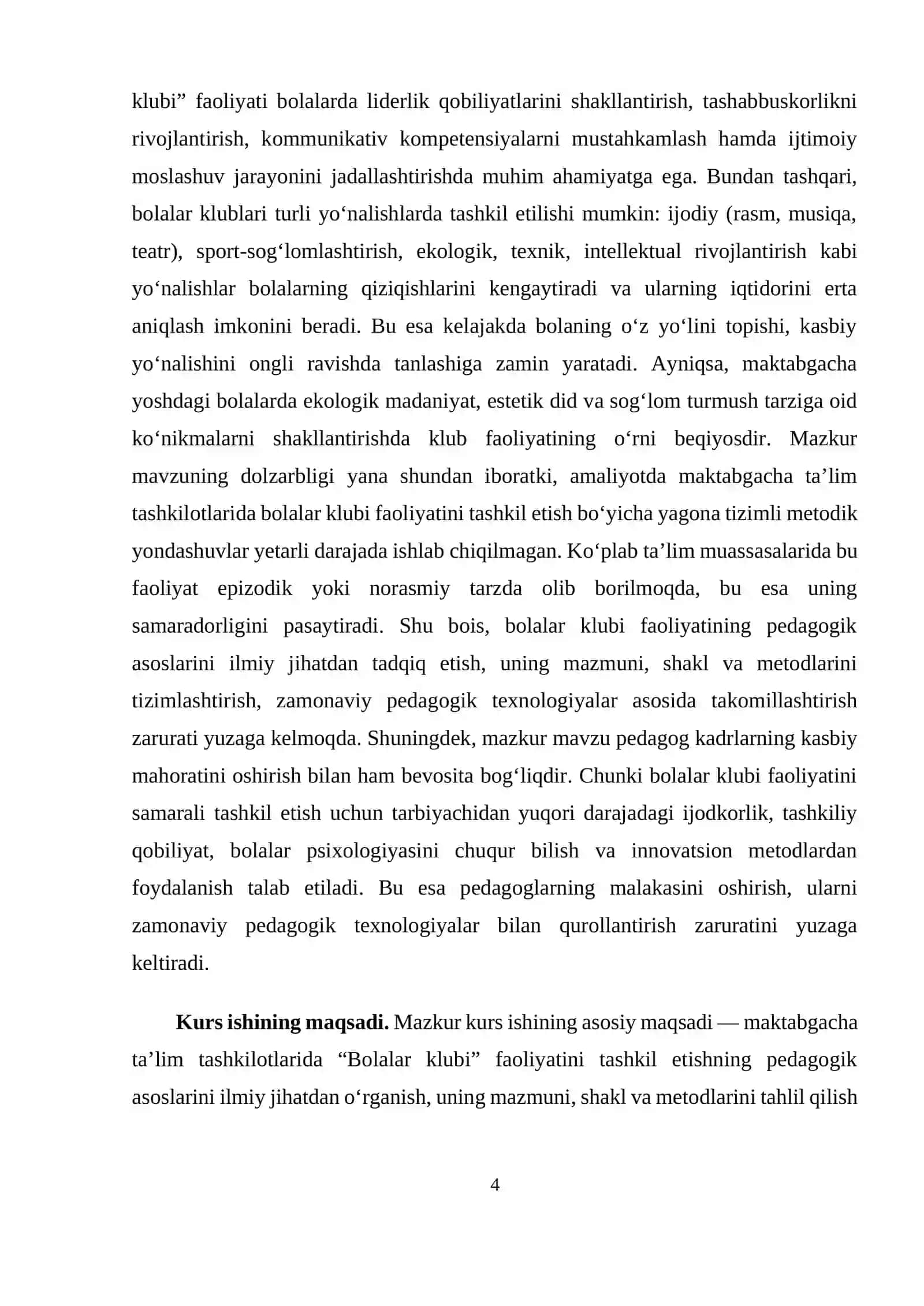 MAKTABGACHA TALIM TASHKILOTLARIDA "BOLALAR KLUBI" FAOLIYATINI TASHKIL ETISHNING PEDAGOGIK ASOSLARI 4