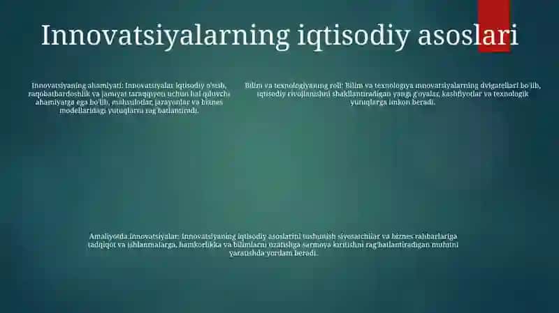 Innovatsion Iqtisodiyot Fanining Nazariy Asoslari 4
