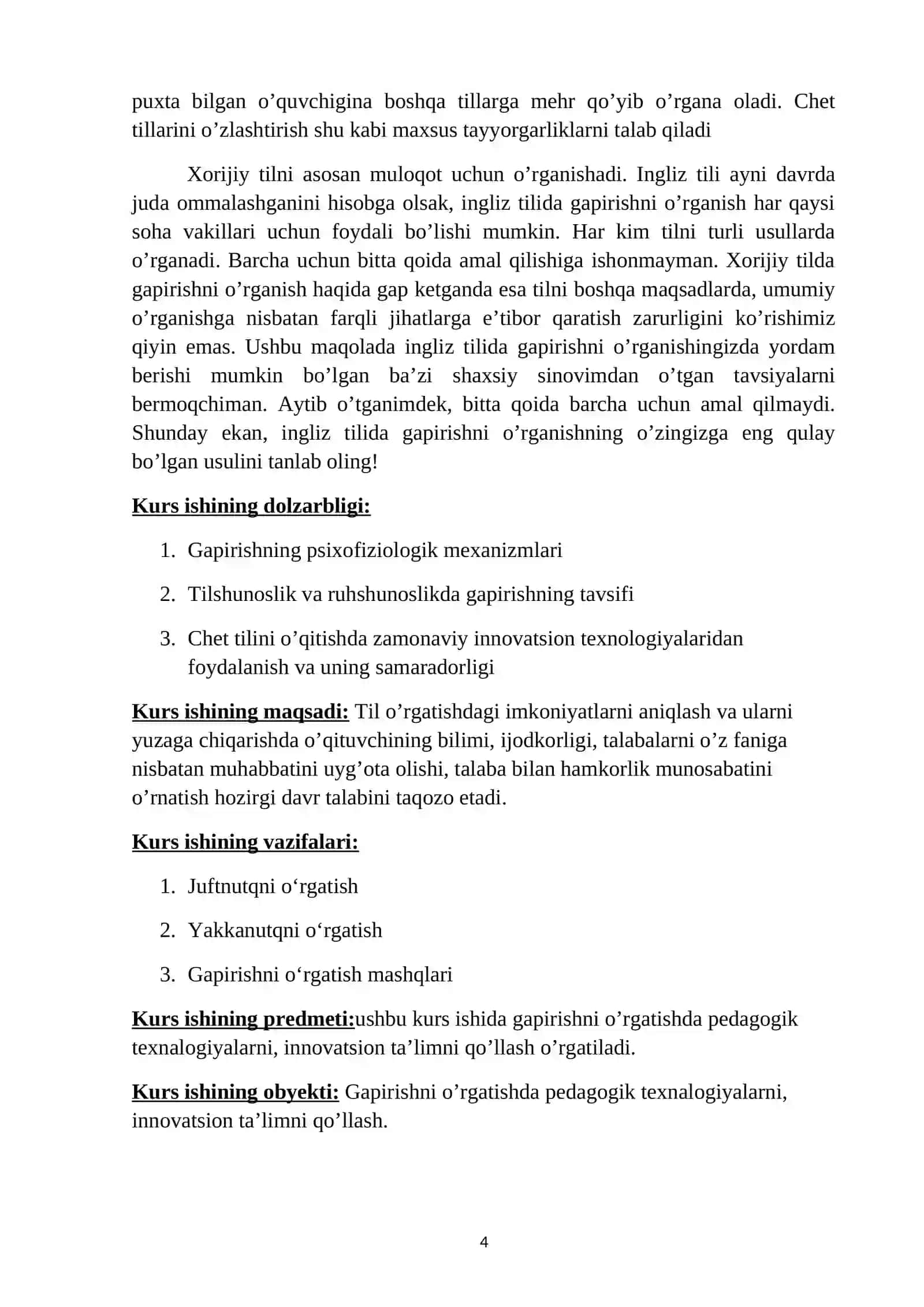 GAPIRISHNI O’RGATISHDA PEDAGOGIK TEXNALOGIYALARNI, INNOVATSION TA’LIMNI QO’LLASH 4