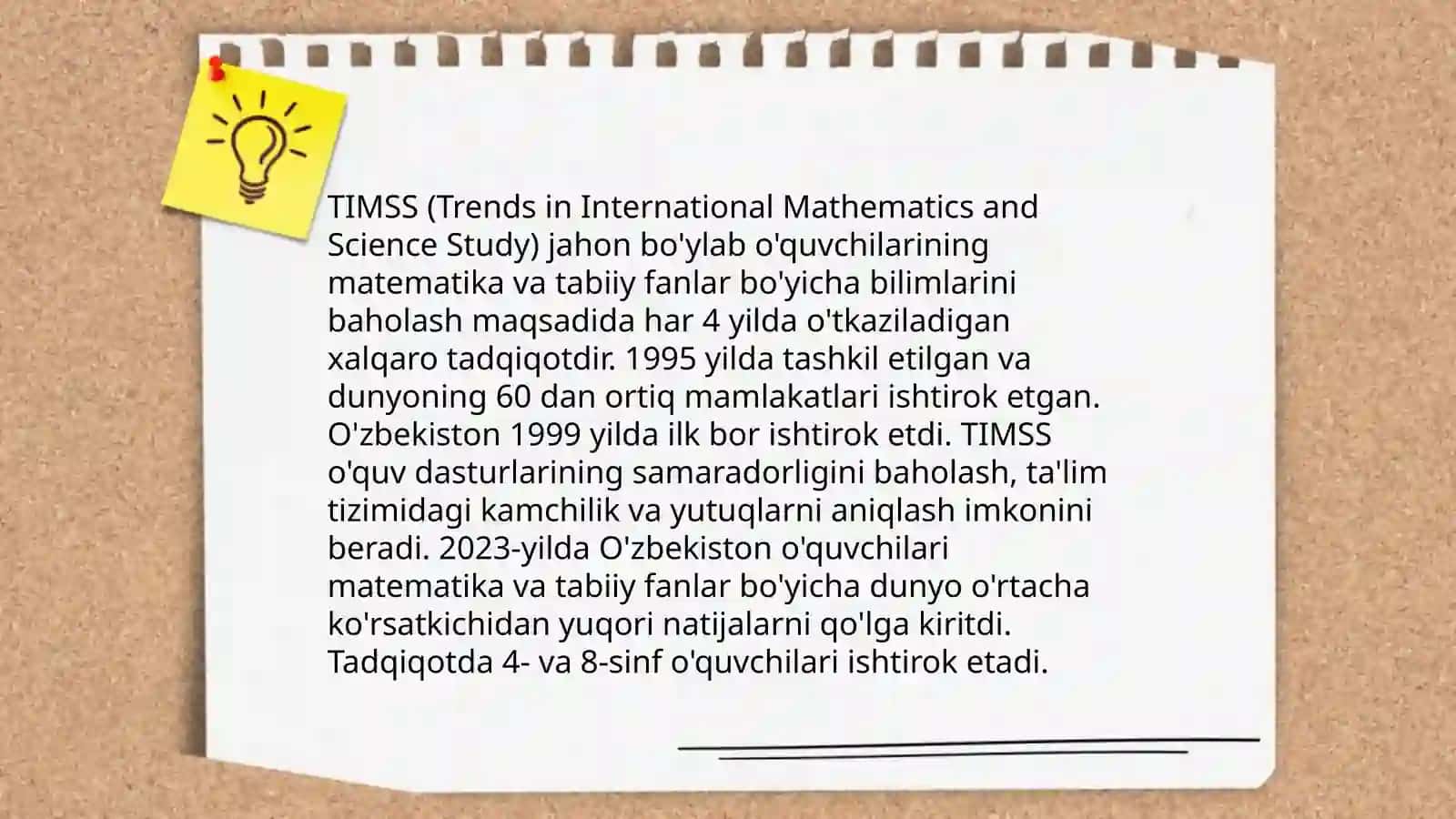 Xalqaro baholash dasturi TIMSS 4