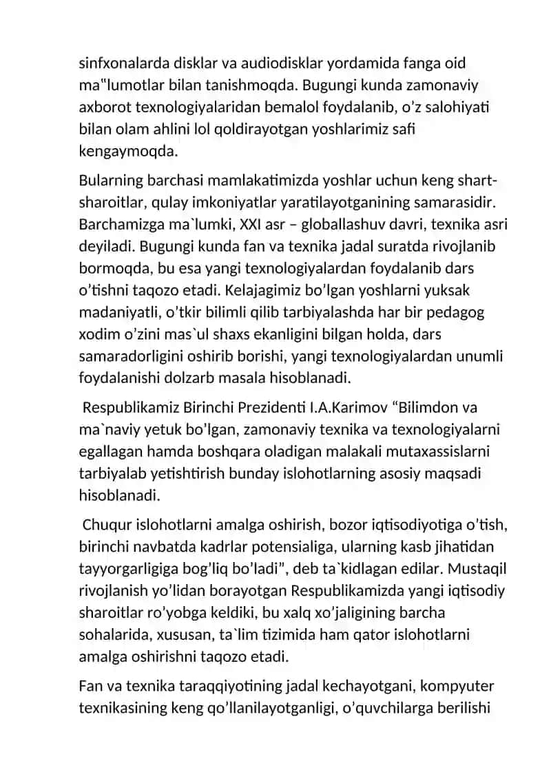 O’QITISHNI KOMPYUTERLASHTIRISH. ELEKTRON DARSLIKLAR VA ULARNI YARATISH TAMOYILLARI 4
