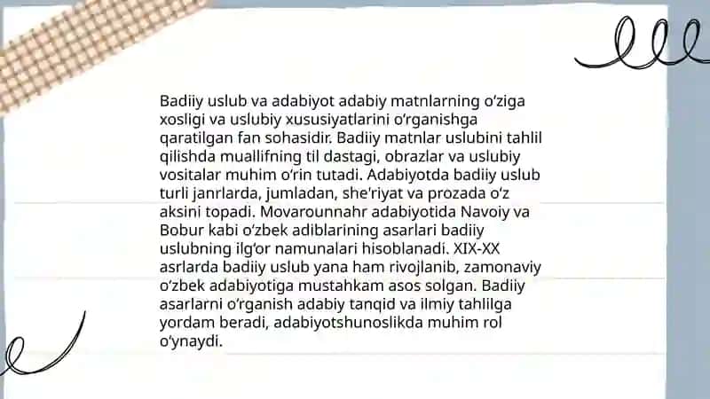Badiiy uslub va uning xususiyatlari by Erkinjonova Dilnavoz 4