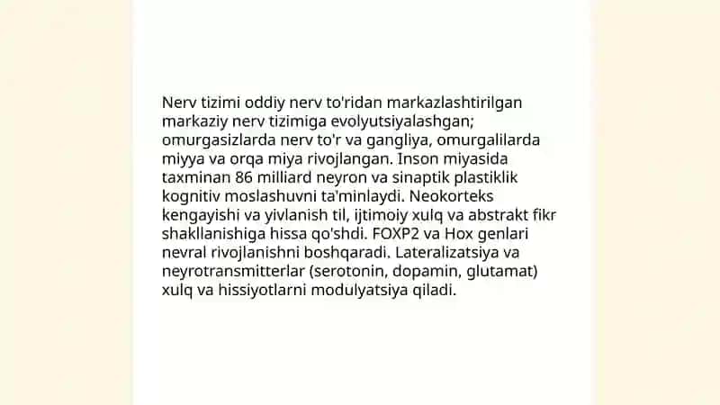 Pisixikaning evalutsiyasi va vujudga kelishi 4