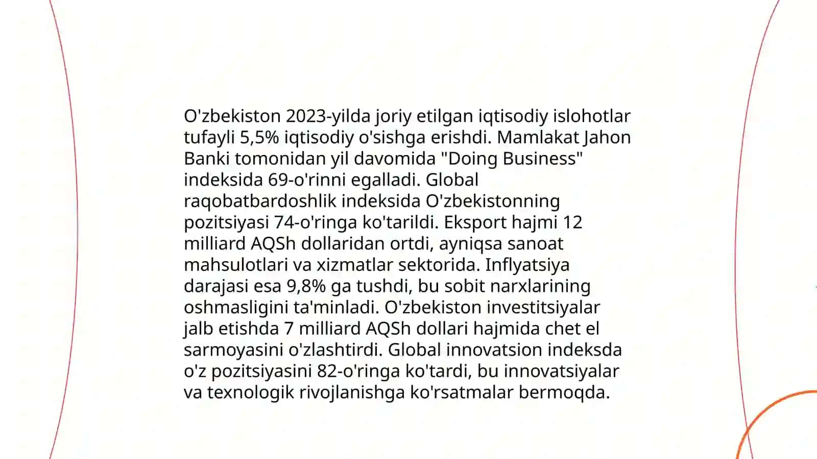 Yangi O'zbekiston ijtimoiy-siyosiy, iqtisodiy va madaniy hayotida ro'y berayotgan o'zgarishlarning xalqaro reyting va indekslarda aks etishi 4