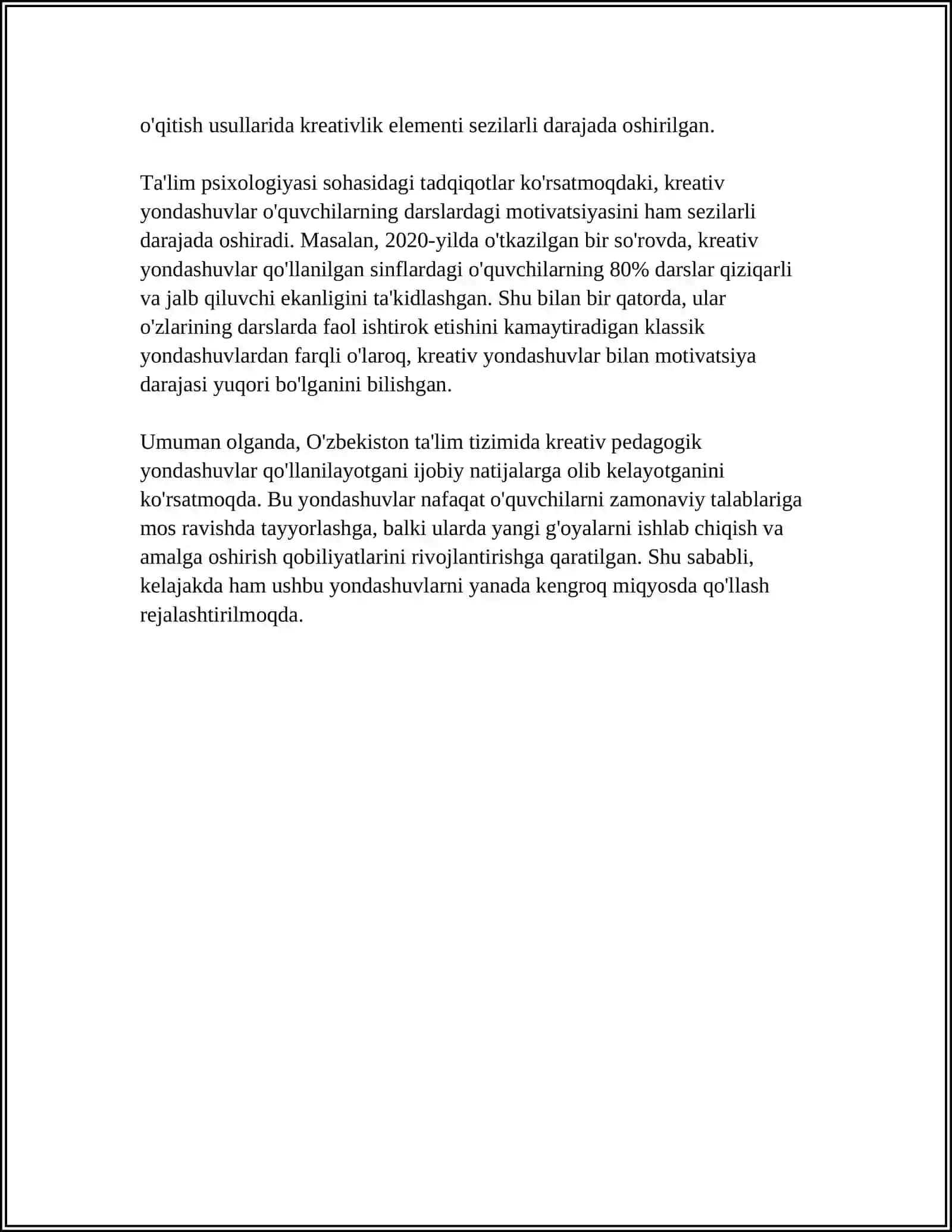 KERATIV PEDAGOGIKA FANINIG ILMIY TADQIQOT METODLARI 4