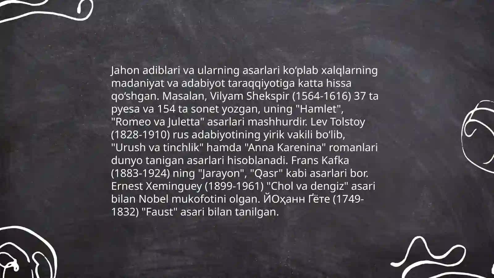 Jahon adiblari adabiyot haqida 4