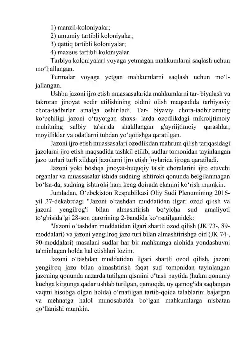 Ozodlikdan mahrum qilish tariqasidagi jazoni ijro etuvchi muassasalar 4