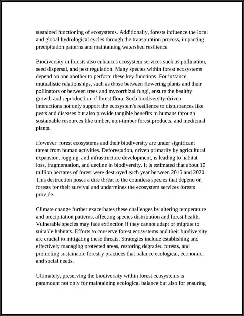 Forest ecosystems and biodiversity 4