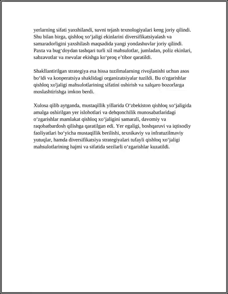 MUSTAQILLIK YILLARIDA QISHLOQ XOʻJALIGI VA SANOATDAGI OʻZGARISHLAR 4
